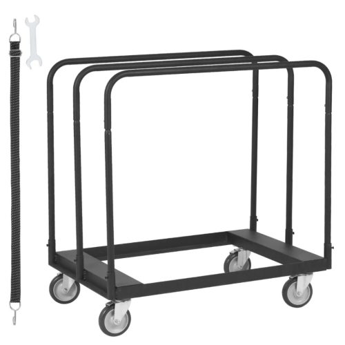 Lapszállító kocsi 680 kg teherbírású, 91 x 61 cm-es acél anyagszállító platós kocsi, 13 cm forgó kerekekkel