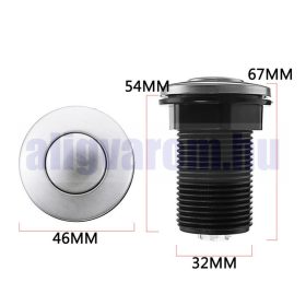   Levegős kapcsoló nyomógomb ø 32mm matt króm pneumatikus kapcsoló uszoda jakuzzi szivattyú indító nyomáskapcsoló