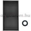 Beépíthető fürdőszobai polc, fali fülke 10x33x63 cm rozsdamentes acél, fekete, peremes