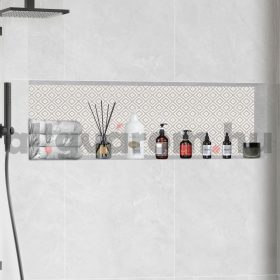   Beépíthető fürdőszobai polc 10x40x127 cm burkolandó műanyag polc csempézhető 