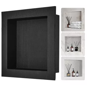   Beépíthető fürdőszobai polc 10x40x40 cm burkolandó műanyag polc csempézhető 