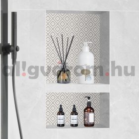   Beépíthető fürdőszobai polc 10x40x60 cm burkolandó műanyag 2 polc csempézhető 