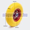 Ø 230 mm defektmentes gumi kerék sárga defekttűrő pótkerék kézikocsi kiskocsi molnárkocsi 2.80/2.50-4 átmérő 230 mm