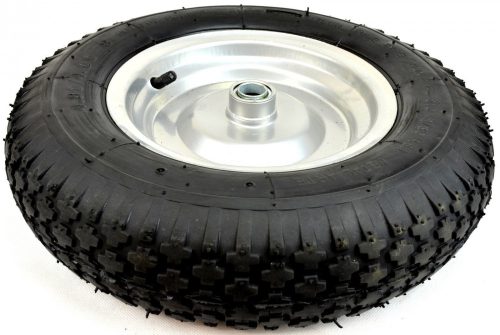 Ø 400 mm fúvott gumi kerék 4.80/4.00-8 csapágyas tömlős pótkerék kézikocsi, kiskocsi fúvott abroncs fém felni