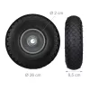 Ø260 mm tömörgumi kerék 2 db 3.00-4 defektmentes fekete-szürke pótkerék acél felnivel kézikocsi