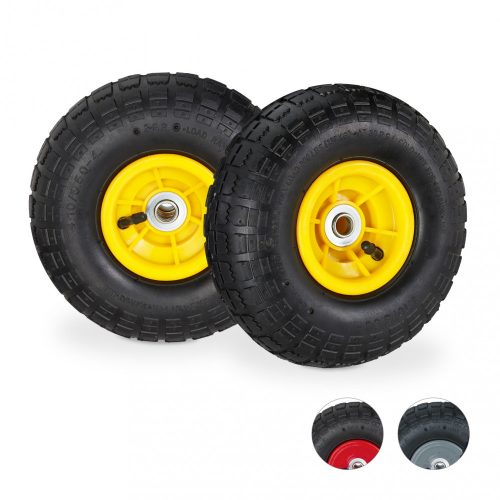 Ø260 mm Pótkerék 2 db 4.1/3.5-4" fúvott kerék műanyag felnivel pneumatikus gumiabroncs kézikocsi molnárkocsi talicska