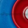 Ø260 mm tömörgumi kerék 2 db 3.00-4 defektmentes kék-piros pótkerék acél felnivel kézikocsi kiskocsi molnárkocsi talicska