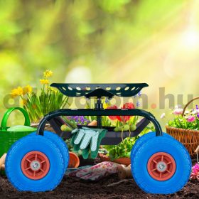   Ø260 mm tömörgumi kerék 2 db 4.1/3.5-4 defektmentes kék-piros pótkerék műanyag felnivel kézikocsi kiskocsi molnárkocsi talicska