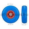Ø260 mm tömörgumi kerék 2 db 4.1/3.5-4 defektmentes kék-piros pótkerék műanyag felnivel kézikocsi kiskocsi molnárkocsi talicska