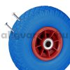 Ø260 mm tömörgumi kerék 2 db 3.00-4 defektmentes kék-piros pótkerék kézikocsi kiskocsi molnárkocsi talicska számára
