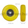 Ø260 mm tömörgumi kerék 2 db 3.00-4 defektmentes sárga-szürke pótkerék acél felnivel kézikocsi kiskocsi molnárkocsi talicska