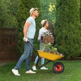   Ø325 mm kerék 4.00-6 fekete-piros pótkerék műanyag felnivel pneumatikus gumiabroncs kézikocsi kiskocsi molnárkocsi talicska