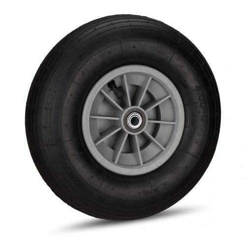 Ø325 mm kerék 4.00-6 fekete-szürke pótkerék műanyag felnivel pneumatikus gumiabroncs kézikocsi kiskocsi molnárkocsi talicska