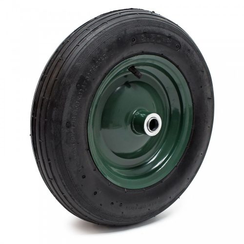 Ø 370 mm fúvott gumi kerék 370x100 csapágyas acél felnis tömlős pótkerék kézikocsi, kiskocsi, talicska fúvott abroncs fém felni