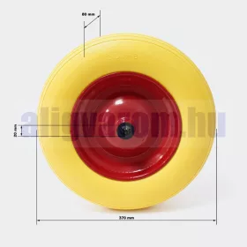   Ø 370 mm tömörgumi kerék 3.50-8 tűgörgős defekttűrő 370x80 pótkerék kézikocsi kiskocsi molnárkocsi