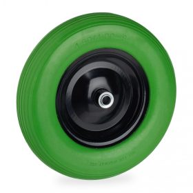   Ø390 mm Molnárkocsi kerék, kézikocsi pótkerék 4.80/4.00-8 zöld defektálló kerék acél felnivel tömörgumi abroncs