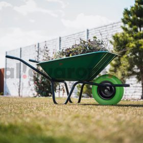   Ø390 mm Molnárkocsi kerék, kézikocsi pótkerék 4.80/4.00-8 zöld defektálló kerék acél felnivel tömörgumi abroncs