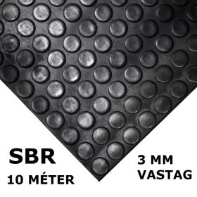   SBR pöttyös gumiszőnyeg 90 cm széles 10 méter hosszú 3 mm vastag tekercs buborék metrómintás