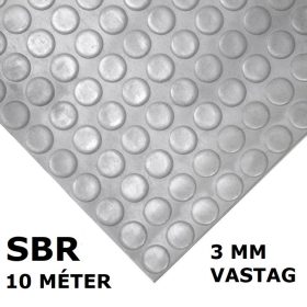   SBR pöttyös gumiszőnyeg 120 cm széles 10 méter hosszú 3 mm vastag szürke tekercs buborék metrómintás