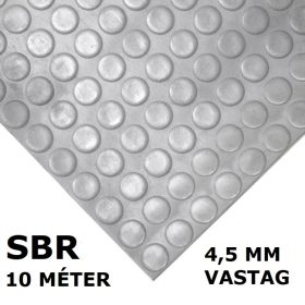   SBR pöttyös gumiszőnyeg 120 cm széles 10 méter hosszú 4,5 mm vastag szürke tekercs buborék metrómintás