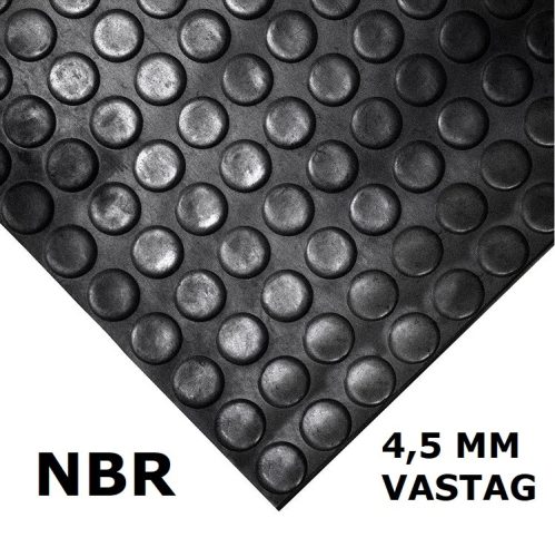 NBR pöttyös gumiszőnyeg 120 cm széles 4,5 mm vastag méterenként rendelhető tekercs buborék metrómintás