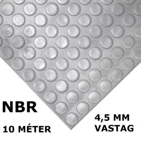   NBR pöttyös gumiszőnyeg 120 cm széles 10 méter hosszú 4,5 mm vastag szürke tekercs buborék metrómintás
