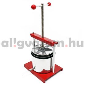   Gyümölcsprés acél szőlőprés 6 liter rozsdamentes acél kosár