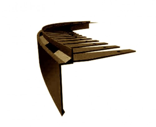 OX Priamy Flexi Stone hajlítható kőszőnyeg Barna teraszszegély flexibilis kavicsszőnyeg vízvető erkély terasz élvédő görbíthető RAL8028