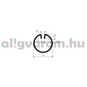   Lemez fogadó profil lemez befogó keret 18 mm 1,7 mm vastag lemezig kezeletlen acél 3000 mm