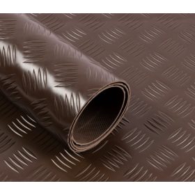   Csúszásgátló színes gumiszőnyeg PVC alapú műanyag szőnyeg barna 2 mm vastagság 1200 mm széles tekercs gyémánt mintás