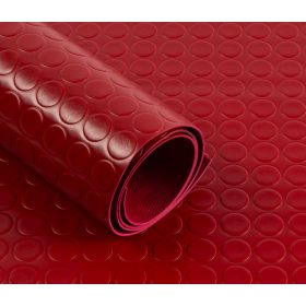   PVC 2x1200 piros Csúszásgátló színes gumiszőnyeg PVC alapú műanyag 2 mm vastag 1200 mm széles tekercs stoplis pöttyös