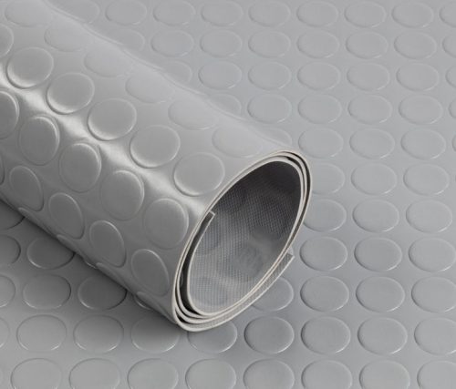 PVC 2x1200 szürke Csúszásgátló színes gumiszőnyeg PVC alapú műanyag 2 mm vastag 1200 mm széles tekercs stoplis metromintás