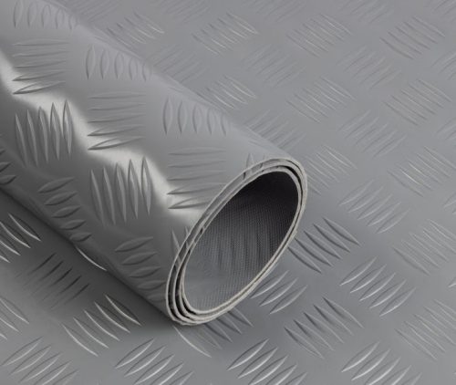 Csúszásgátló színes gumiszőnyeg PVC alapú műanyag szőnyeg szürke 2 mm vastagság 1200 mm széles tekercs gyémánt mintás