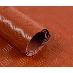   Csúszásgátló színes gumiszőnyeg PVC alapú műanyag szőnyeg terrakotta 2 mm vastagság 1200 mm széles tekercs gyémánt mintás