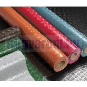   Csúszásgátló színes gumiszőnyeg PVC alapú műanyag szőnyeg terrakotta 2 mm vastagság 1200 mm széles tekercs gyémánt mintás