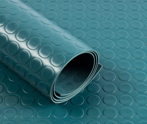 PVC 2x1200 kék Csúszásgátló színes gumiszőnyeg PVC alapú műanyag 2 mm vastag 1200 mm széles tekercs stoplis