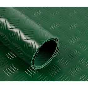   Csúszásgátló színes gumiszőnyeg PVC alapú műanyag szőnyeg zöld 2 mm vastagság 1200 mm széles tekercs gyémánt mintás