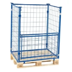   Könnyű rácsos tároló Gitterbox konténer összecsukható EUR raklapra rögzíthető Külső méret 1200x800x1600 500 kg