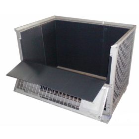 Rácsos tároló konténer fa aljzat DIN 1515 szabvány szerint, EUR raklap méret belül 800x1200x510 mm 1