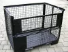 Rácsos tároló konténer erősített, daruzható DIN15155 szabvány szerint, EUR raklap méret belül 800x1200x510 mm 1500 kg Gitterbox, GiBo