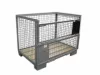 Rácsos tároló konténer fa aljzat DIN 15155 szabvány szerint, Europools visszaváltható konténer EUR raklap méret belül 800x1200x800 mm 1500 kg Gitterbox, GiBo
