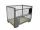 Rácsos tároló konténer fa aljzat DIN 15155 szabvány szerint, Europools visszaváltható konténer EUR raklap méret belül 800x1200x800 mm 1500 kg Gitterbox, GiBo