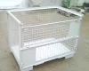 Rácsos tároló konténer fém aljzat DIN 15155  EUR raklap méret belül 800x1200x800 mm 1500 kg Gitterbox, GiBo