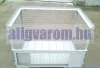 Rácsos tároló konténer fém aljzat DIN 15155  EUR raklap méret belül 800x1200x800 mm 1500 kg Gitterbox, GiBo