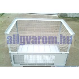 Rácsos tároló konténer fém aljzat DIN 15155 szabvány szerint, EUR raklap méret 