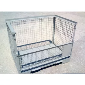   Rácsos tároló konténer Gitterbox min 4 darabos ár DIN 15155 EUR raklap méret 800x1200x800 1000 kg fém alj GiBo