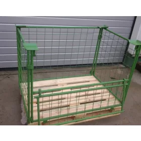   Összecsukható EUR raklapra rakható Gitterbox, 800x1200x800 mm rácsos tároló konténerer