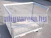 Horganyzott rácsos tároló konténer DIN 15155 EUR raklap méret 800x1200x800 belül 1000 kg Gitterbox, fa alj, GiBo