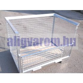 Horganyzott rácsos tároló konténer DIN 15155 EUR raklap méret 800x1200x800 belül 1000 kg