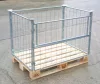 Összecsukható rácsos tároló konténer Horganyzott EUR raklap méret 800x1200x800 mm 1500 kg Gitterbox, GiBo